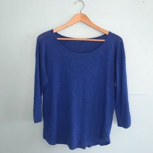 J. Crew 3/4 length sleeve blue top